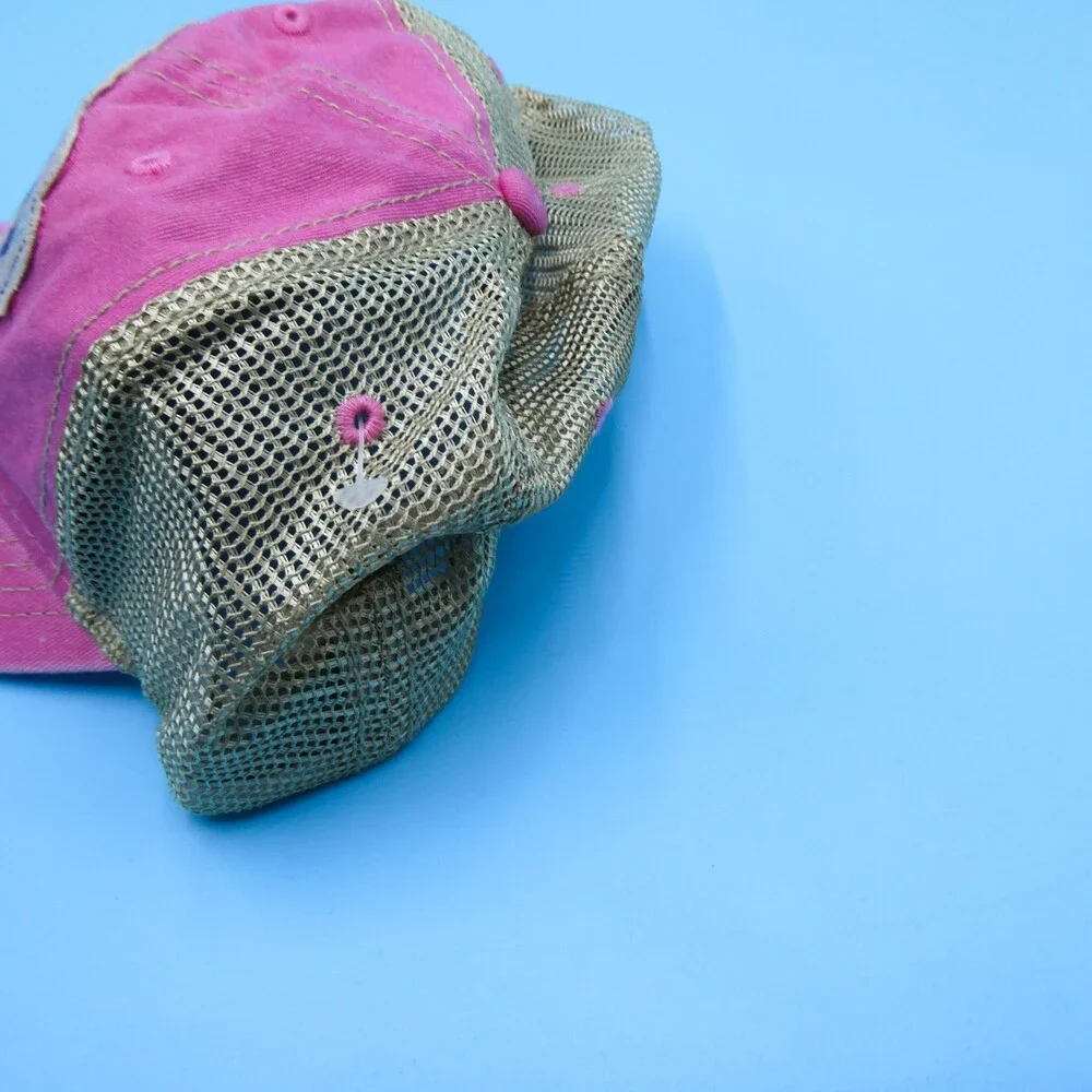 Glacier Hat Womens One Size Pink Tan Snapback Trucker Cap Mesh National Park New
